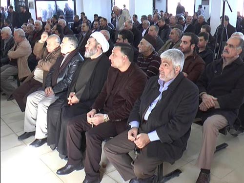 جانب من الحضور في الاحتفال التأبيني في بلدة برج قلاويه للحاج علي نور الدين