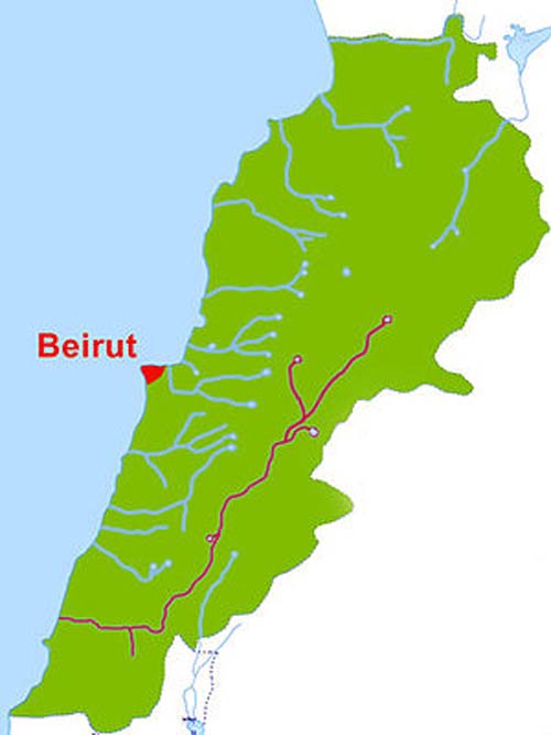 نهر الليطاني على الخريطة من المنبع إلى المصب