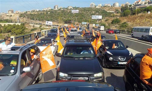 الحشود البرتقالية قدمت من مختلف المناطق اللبنانية