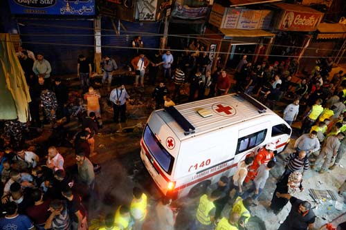 صور من موقع التفجيرين في برج البراجنة