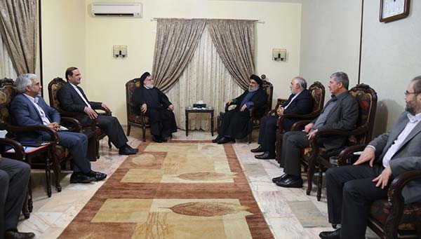 السيد نصر الله مستقبلاً معاون رئيس الجمهورية الاسلامية الايرانية والوفد المرافق